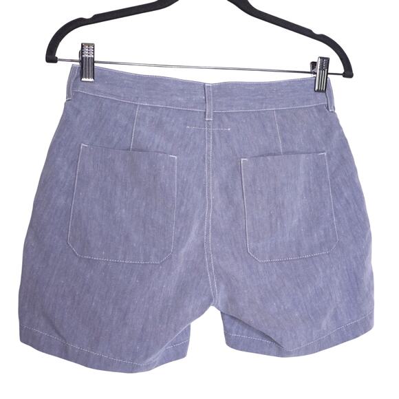 MAISON MARTIN MARGIELA MM6 Patchwork Linen Shorts Blue Casual Women's 38/US 6 - Picture 2 of 9
